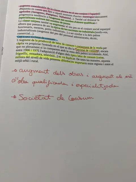 Augment de la classe obrera i de la mà d'obra qualificada, i la societat de consum
