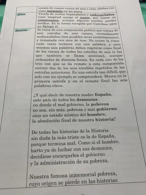 Silva y sextina, con la sextina de Jaime Gil de Biedma sobre España como ejemplo