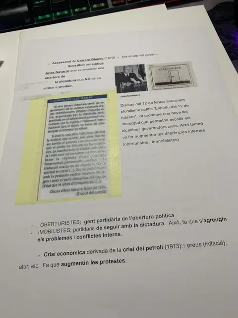 L'assassinat de Carrero Blanco el 1973, l'esperit del 12 de febrer i la crisi del petroli