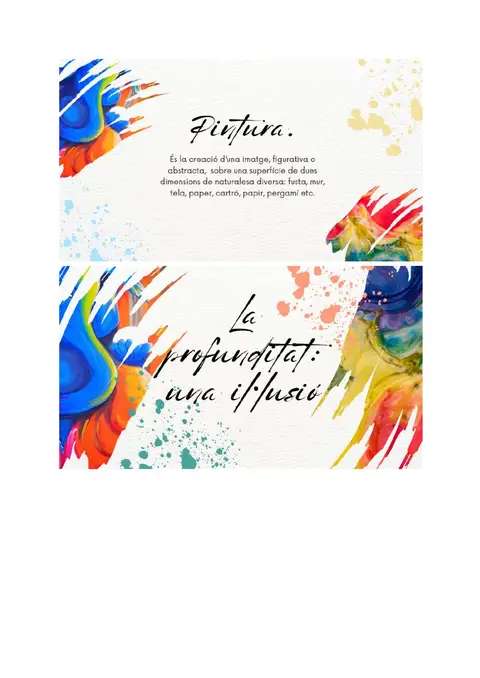 Definició de pintura i portada de l'apartat de la profunditat