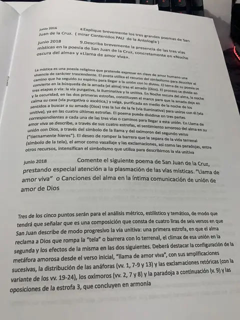 Los tres grandes poemas de San Juan de la Cruz y el comentario de «Llama de amor viva»