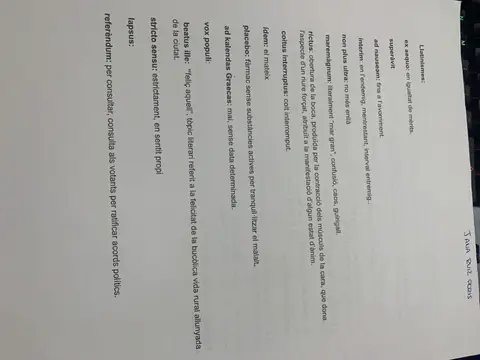 Llistat de llatinismes usats en català: lapsus, vox populi, referèndum, stricto sensu, ad kalendas graecas…