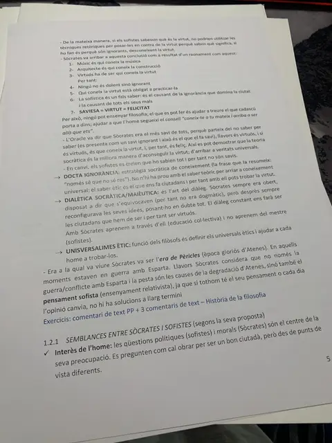 La virtut segons els sofistes i Sòcrates, la docta ignorància, la dialèctica socràtica i l'universalisme ètic