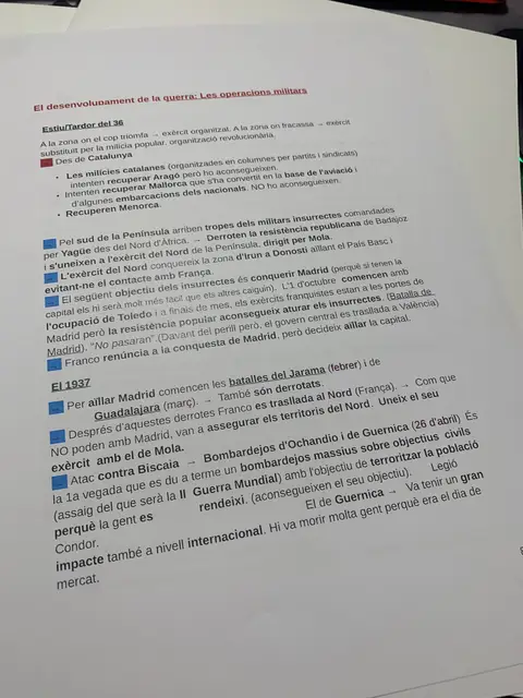Les operacions militars de 1936 i 1937: la batalla de Madrid, el Jarama i el bombardeig de Gernika