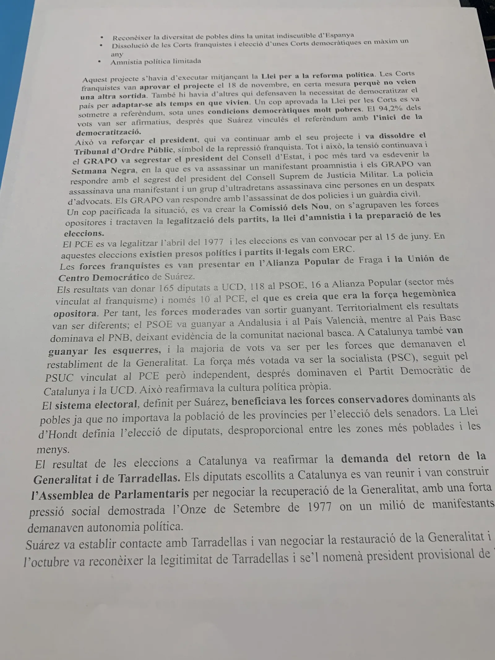 La Llei per a la reforma política, la Setmana Negra, l'amnistia i les eleccions de juny de 1977