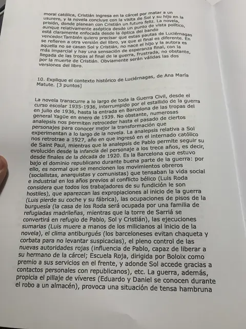 Pregunta 10: el contexto histórico de la novela, de 1935 a la entrada de las tropas en 1939