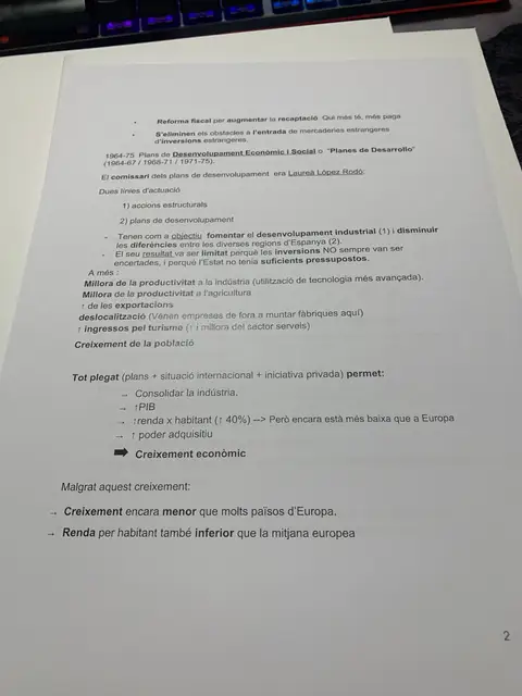 Els Planes de Desarrollo de López Rodó i el creixement econòmic dels anys seixanta