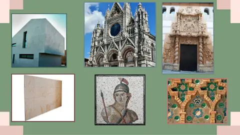 Fotografies d'exemple de materials amb funció ornamental