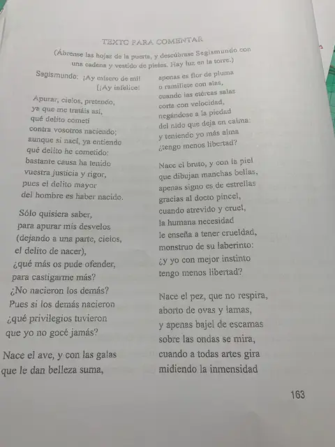 Texto para comentar: monólogo «Apurar, cielos, pretendo» de Segismundo