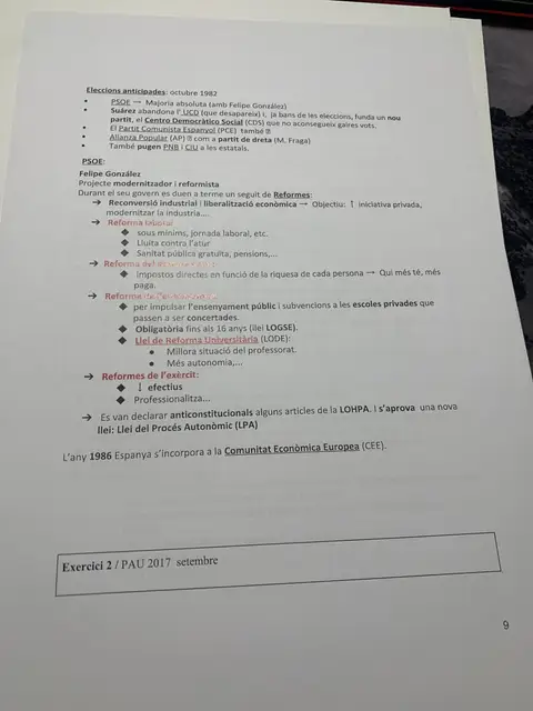 Les eleccions de 1982, les reformes de Felipe González i l'entrada a la CEE el 1986