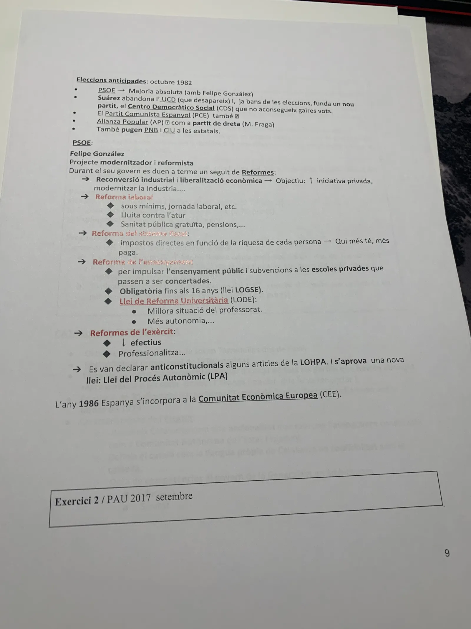 Les eleccions de 1982, les reformes de Felipe González i l'entrada a la CEE el 1986