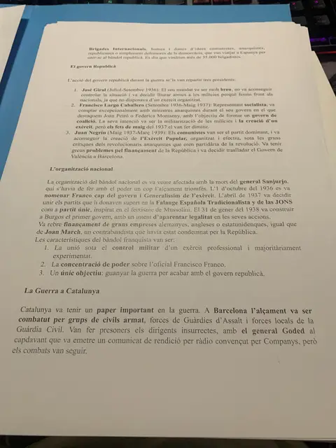 Els governs republicans, l'organització del bàndol nacional i la guerra a Catalunya