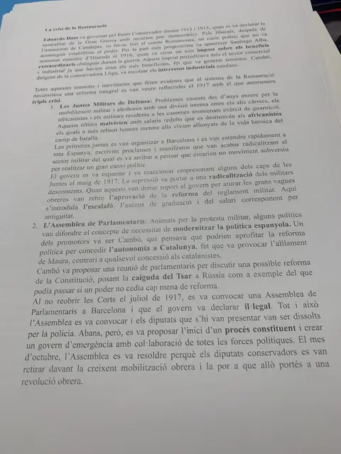 La triple crisi de 1917: les Juntes Militars de Defensa i l'Assemblea de Parlamentaris