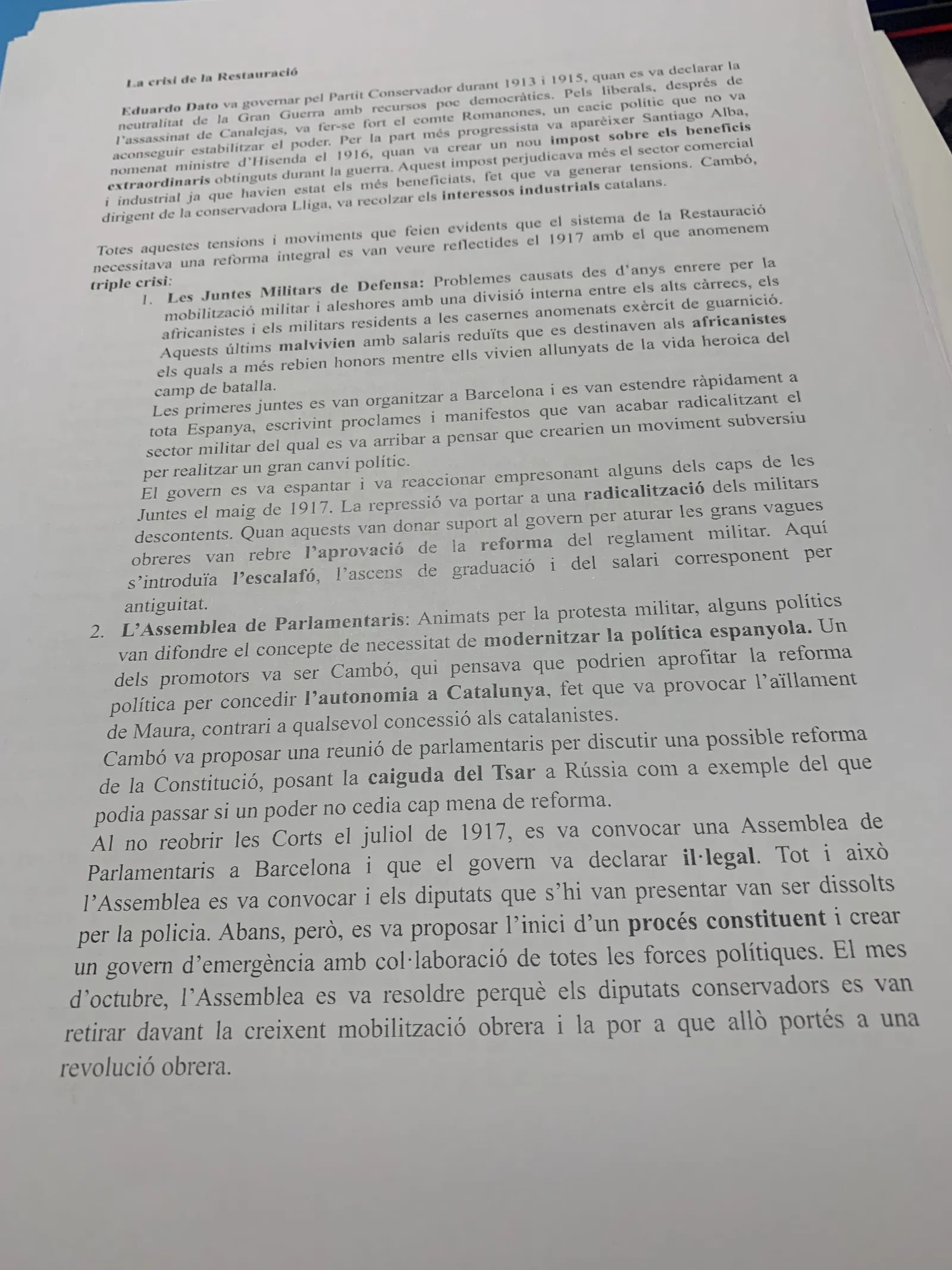 La triple crisi de 1917: les Juntes Militars de Defensa i l'Assemblea de Parlamentaris