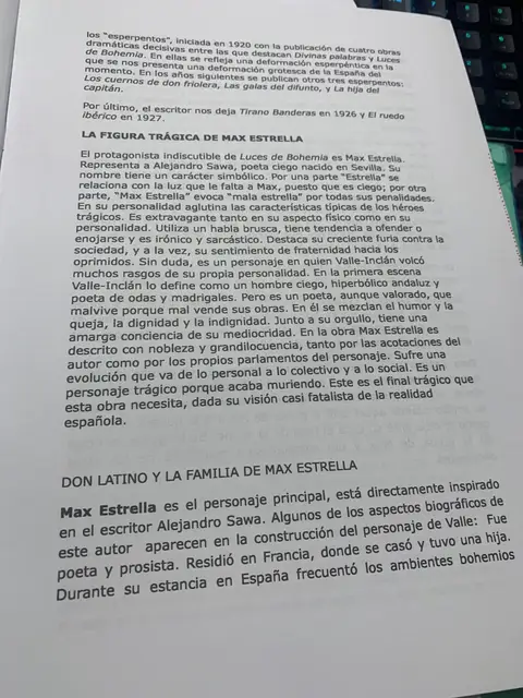 La figura trágica de Max Estrella y Don Latino y la familia de Max