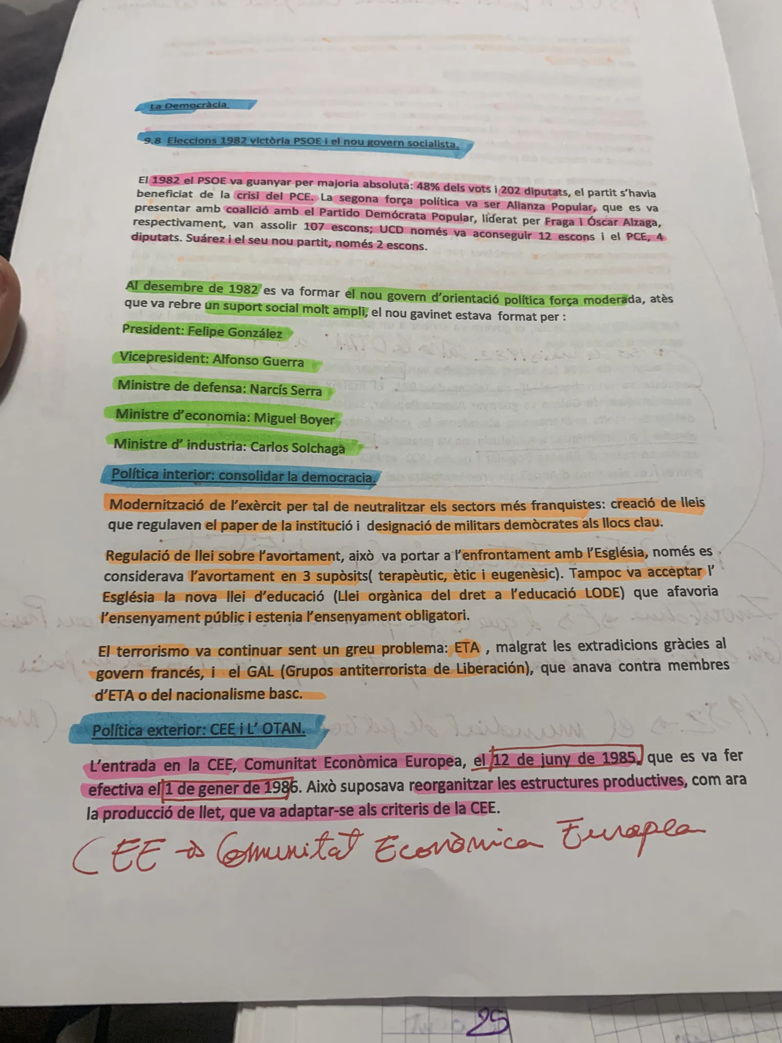 La victòria del PSOE el 1982, el govern de Felipe González i l'entrada a la CEE