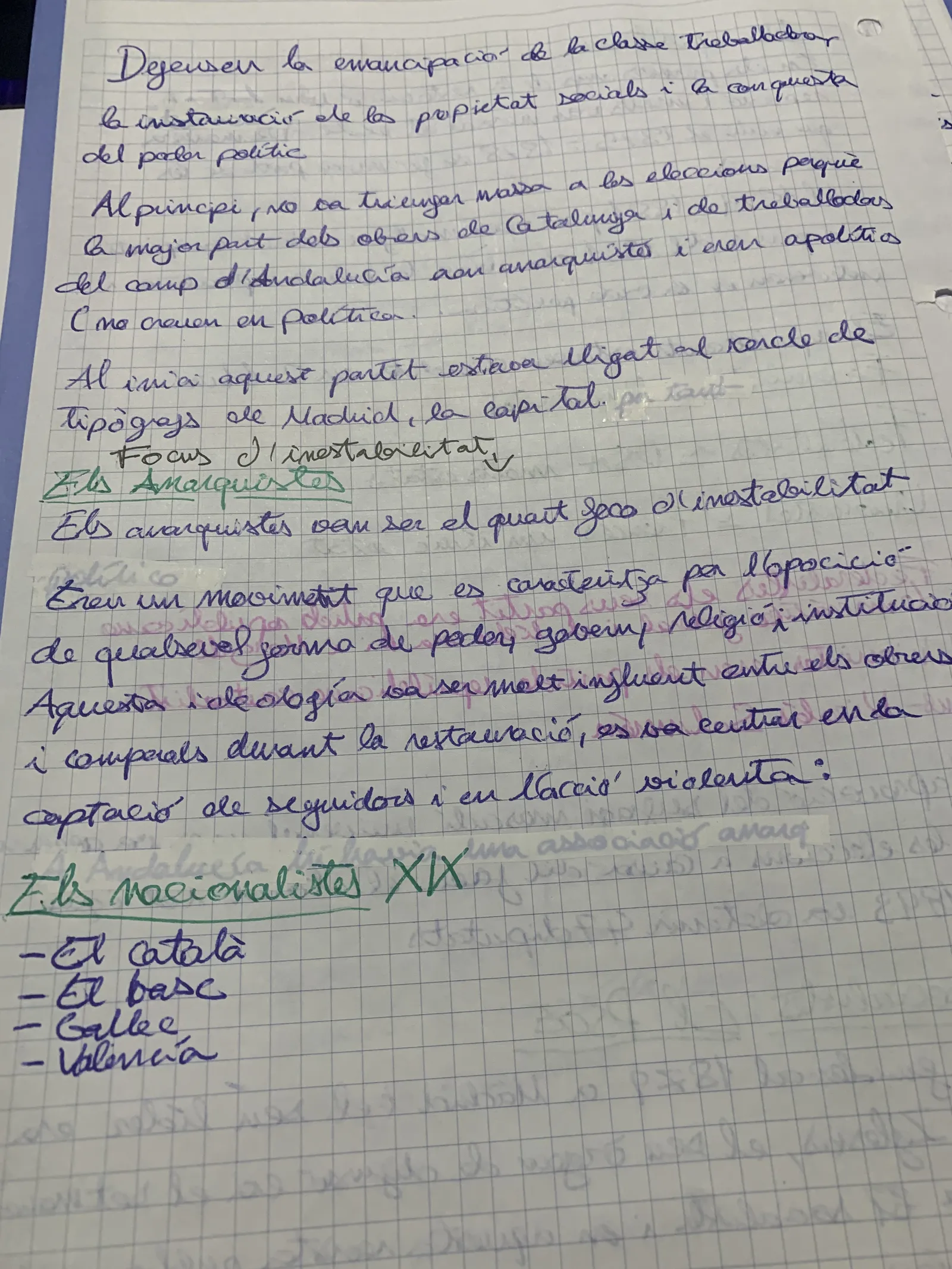 Els anarquistes com a quart focus d'inestabilitat i els nacionalismes del segle XIX