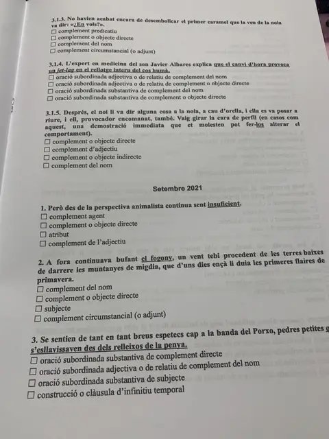 Dossier de subordinació: preguntes de setembre de 2021
