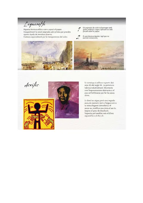 La tècnica de l'aquarel·la i la tècnica de l'acrílic