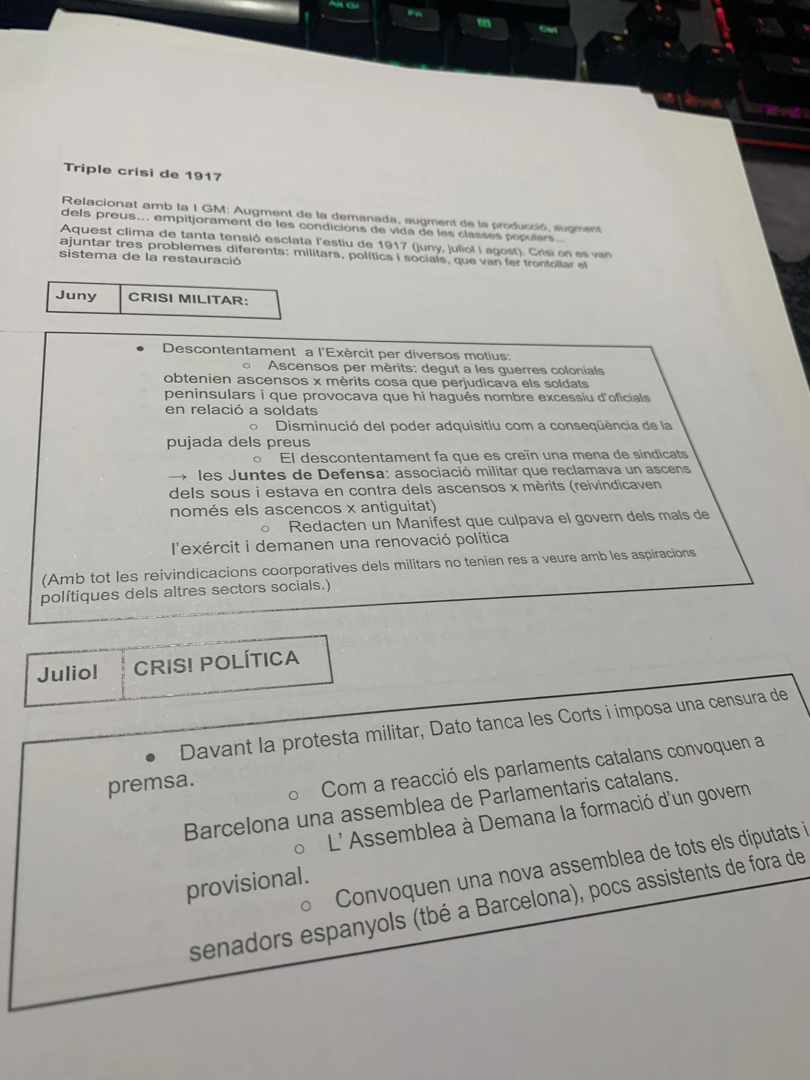 La crisi militar de juny i la crisi política de juliol de 1917