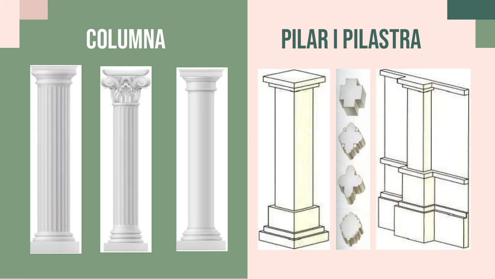 Imatges de columnes i de pilars i pilastres