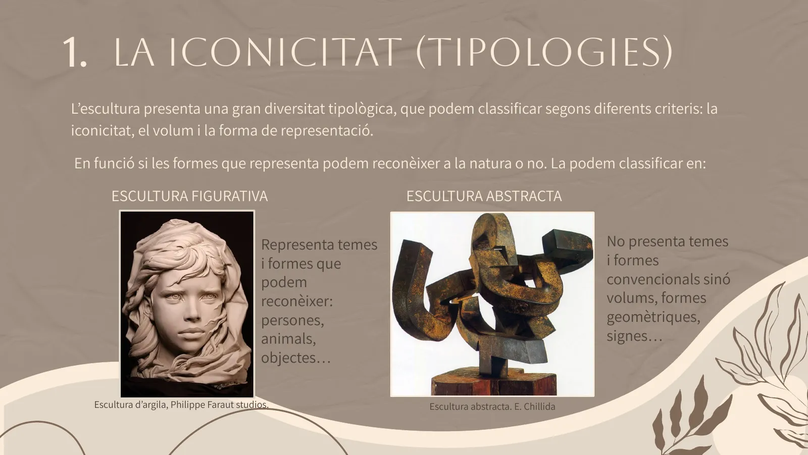 Iconicitat: escultura figurativa i abstracta
