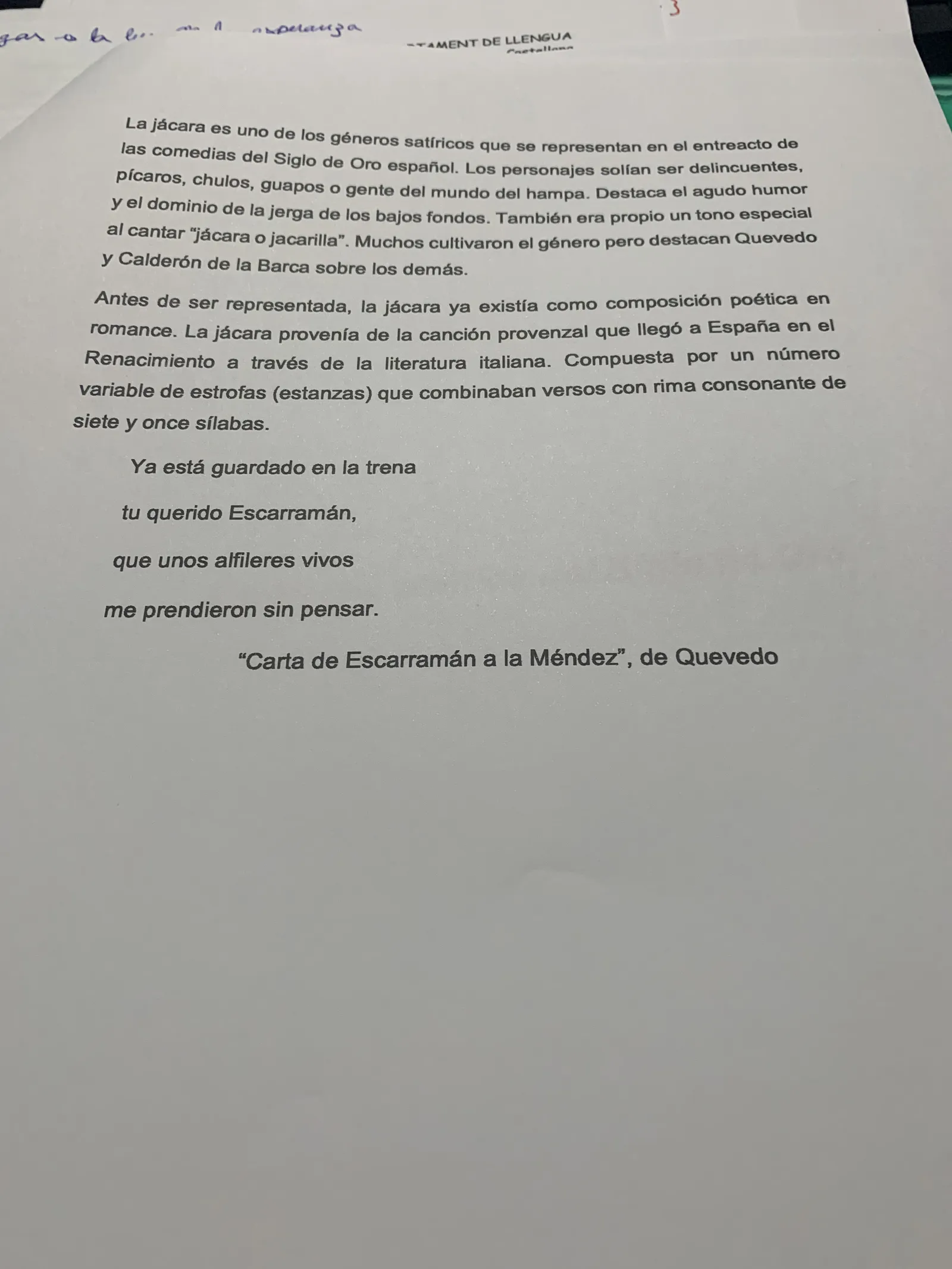 La jácara como género satírico y la «Carta de Escarramán a la Méndez» de Quevedo