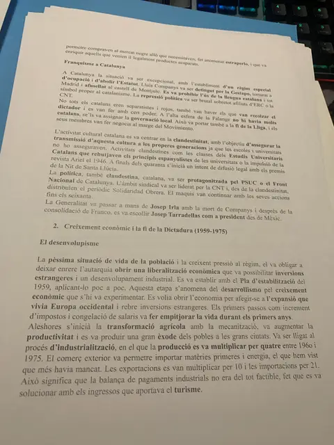 El franquisme a Catalunya, la resistència cultural i el creixement econòmic de 1959 a 1975