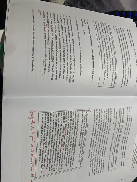 Más preguntas del dossier, con la anotación «Quijote es la parte de la denuncia»