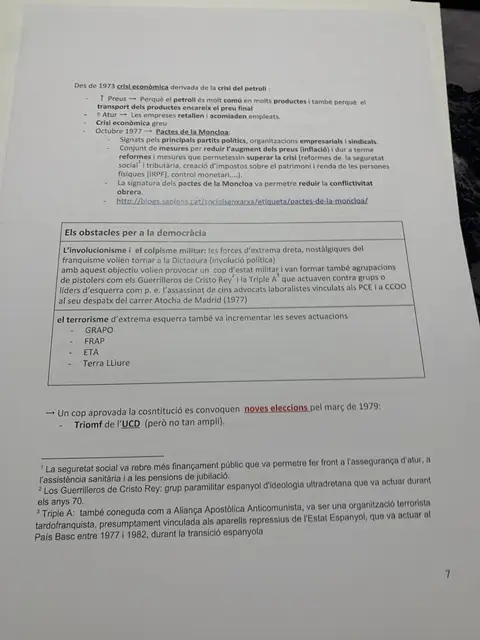 La crisi del petroli, els Pactes de la Moncloa i els obstacles per a la democràcia: involucionisme i terrorisme
