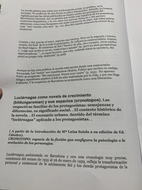 Luciérnagas como novela de crecimiento (bildungsroman) y sus cronotopos