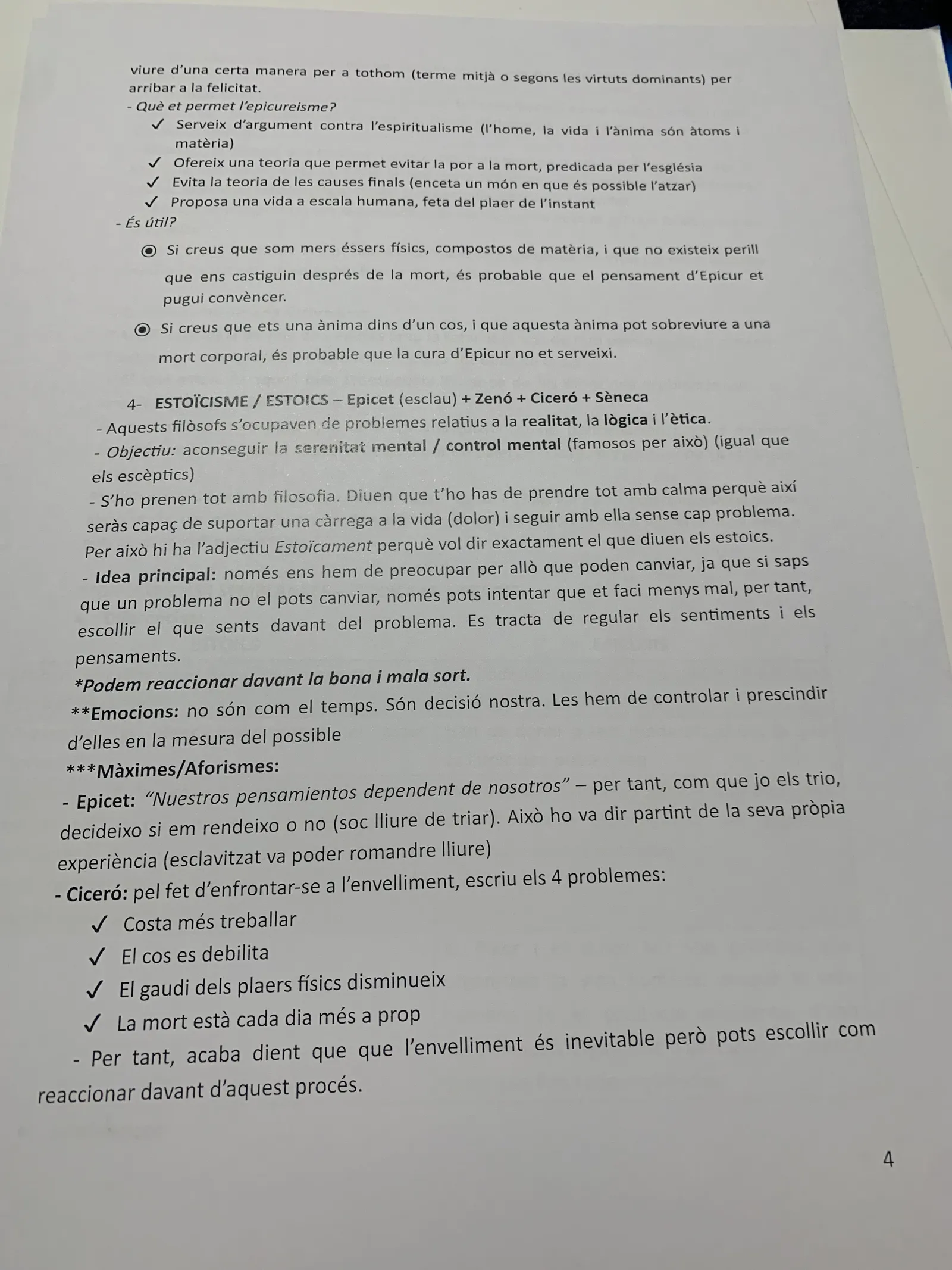 L'estoïcisme d'Epictet, Zenó, Ciceró i Sèneca: control mental, emocions i aforismes