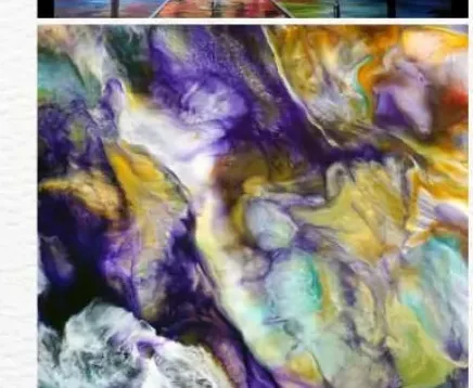 Pintura abstracta amb vetes de colors