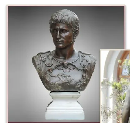 Bust de bronze d'un personatge militar romà