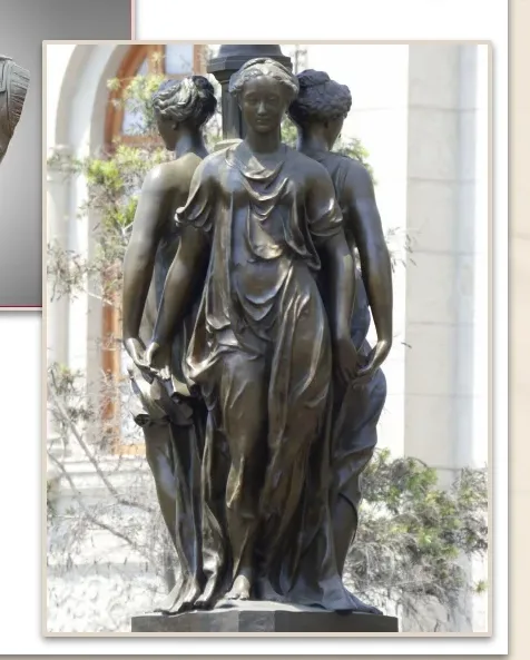 Grup escultòric de bronze amb tres figures femenines