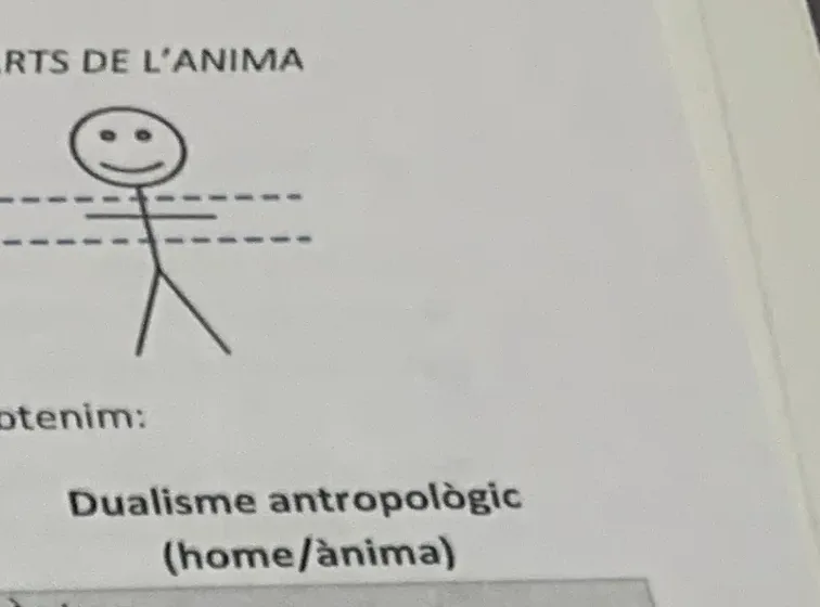 Esquema de les parts de l'ànima sobre una figura humana
