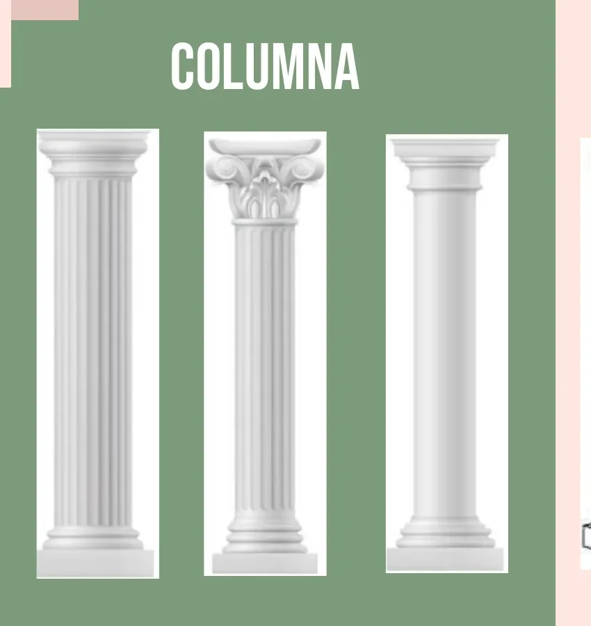 Tres columnes clàssiques amb diferents capitells